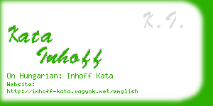 kata inhoff business card